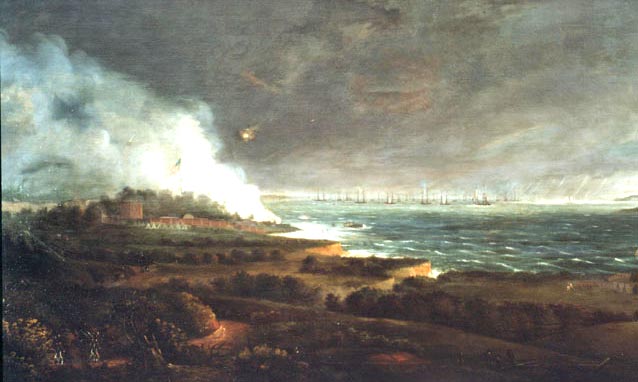 Painting of the battle of Baltimore and Ft. McHenry